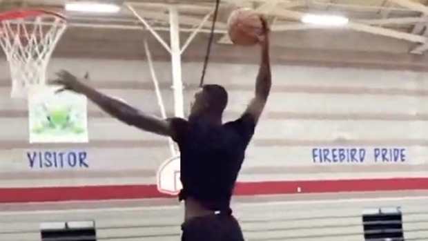 Former NBA forward Harry Giles during NBA workout